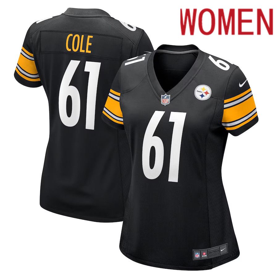 Women Pittsburgh Steelers 61 Mason Cole Nike Black Game Player NFL Jersey
